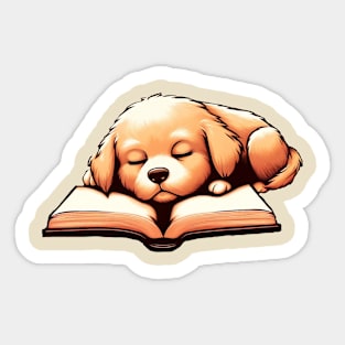 Reading Dog Sticker